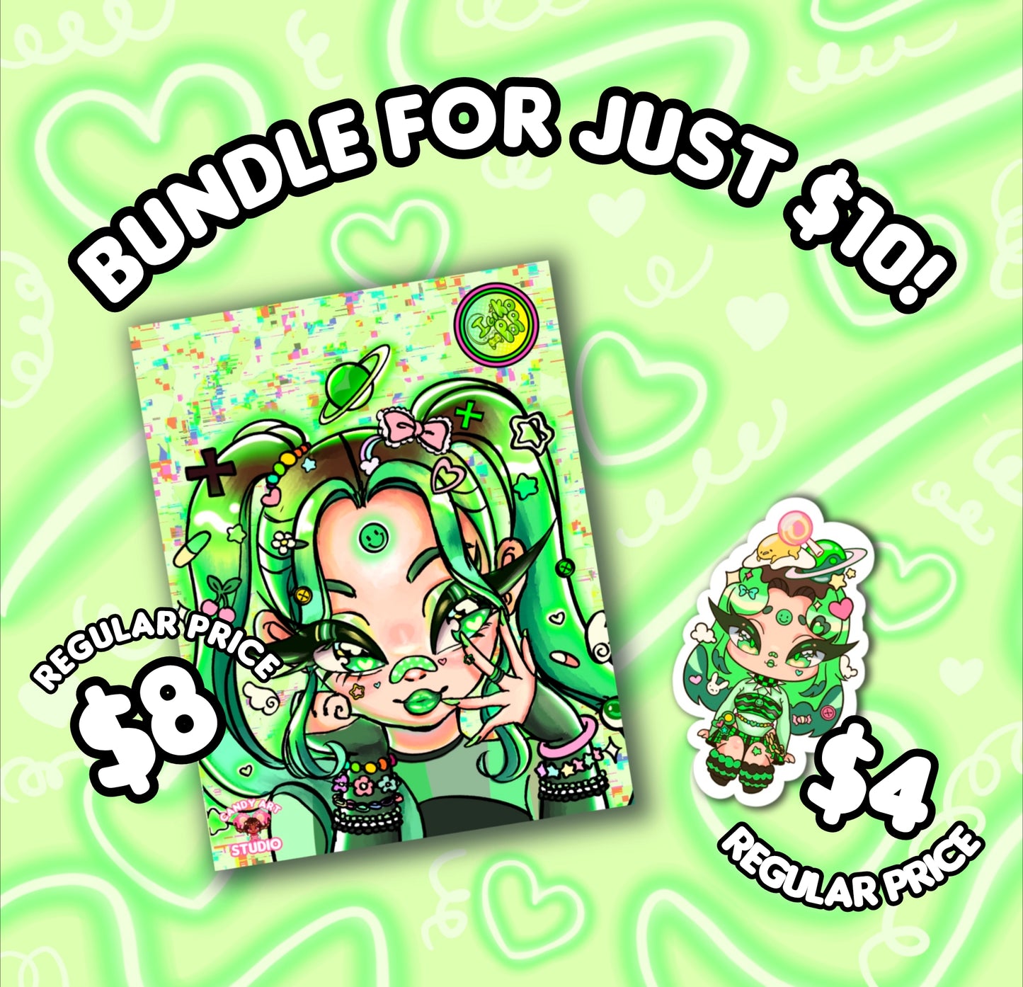 Candy Art Studio Official x IgikoPop Collaboration Print and Sticker Bundle